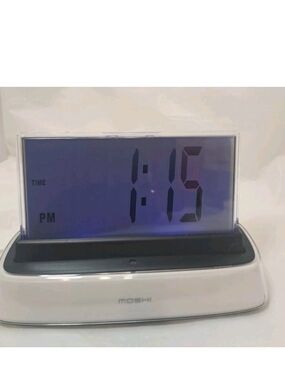MOSHI Interactive Voice Response Alarm Clock Large Display-Modern White